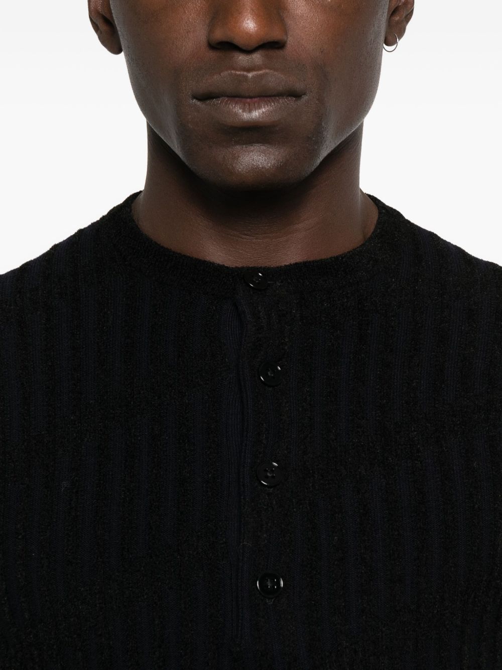 Emporio Armani Henley ribbed sweater