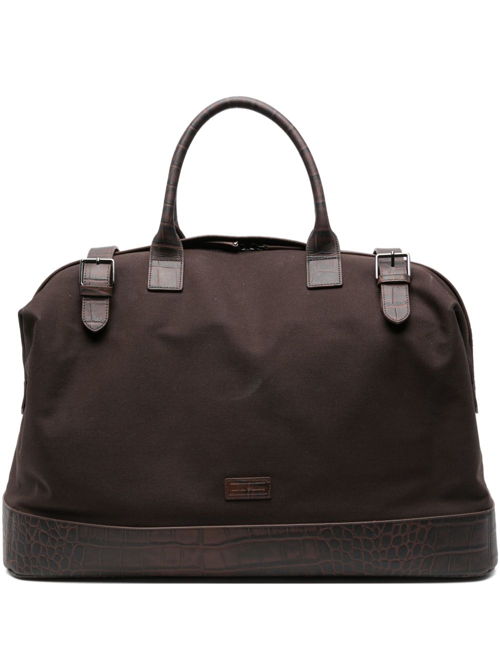 Emporio Armani Duffel bag with crocodile-print leather details