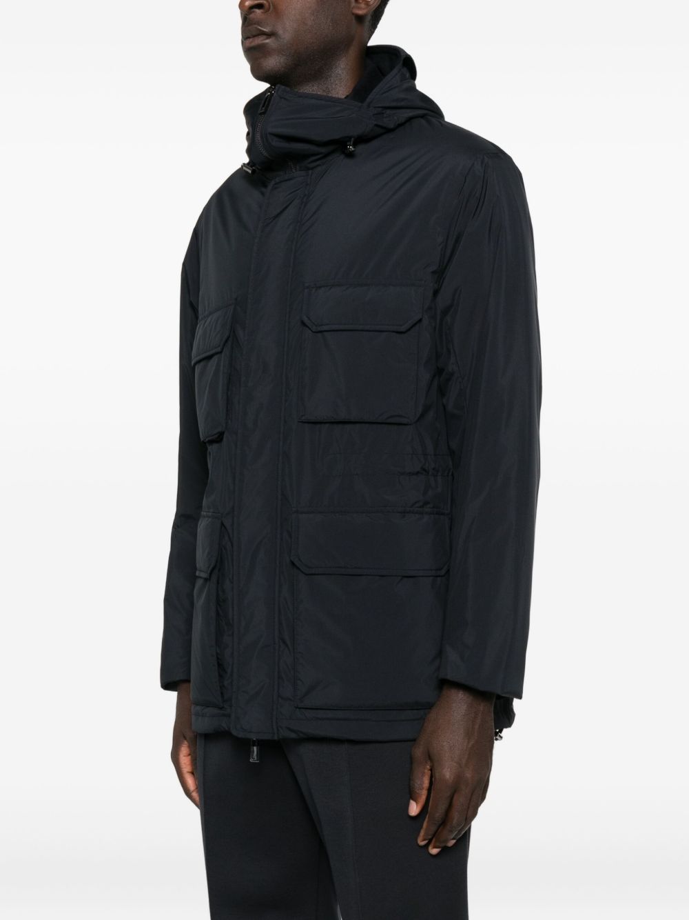 Emporio Armani Hooded multi-pocket coat