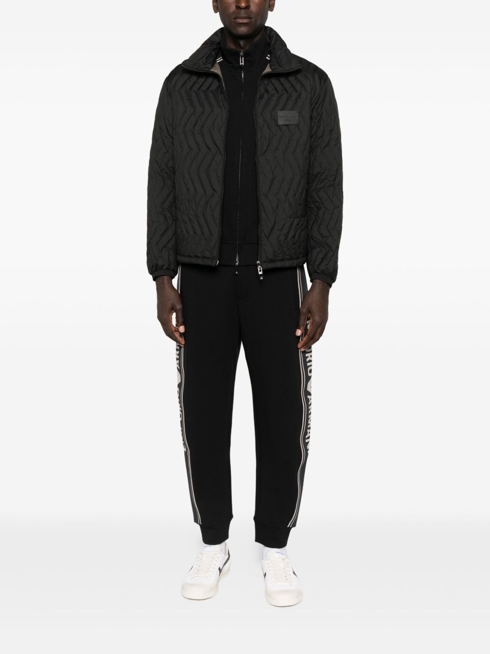 Emporio Armani Quilted-chevron jacket