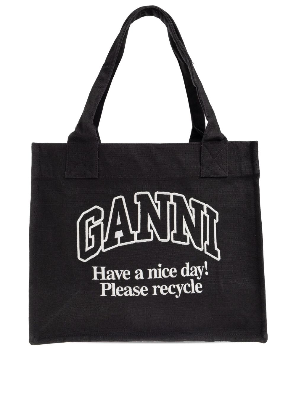 Ganni Recycled cotton large tote bag