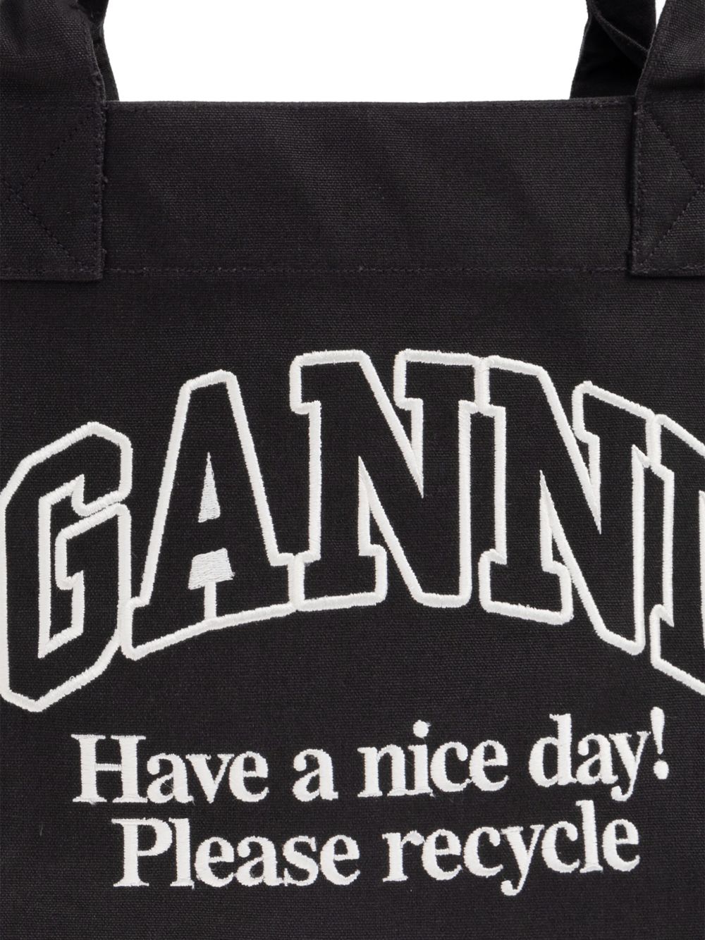 Ganni Recycled cotton large tote bag