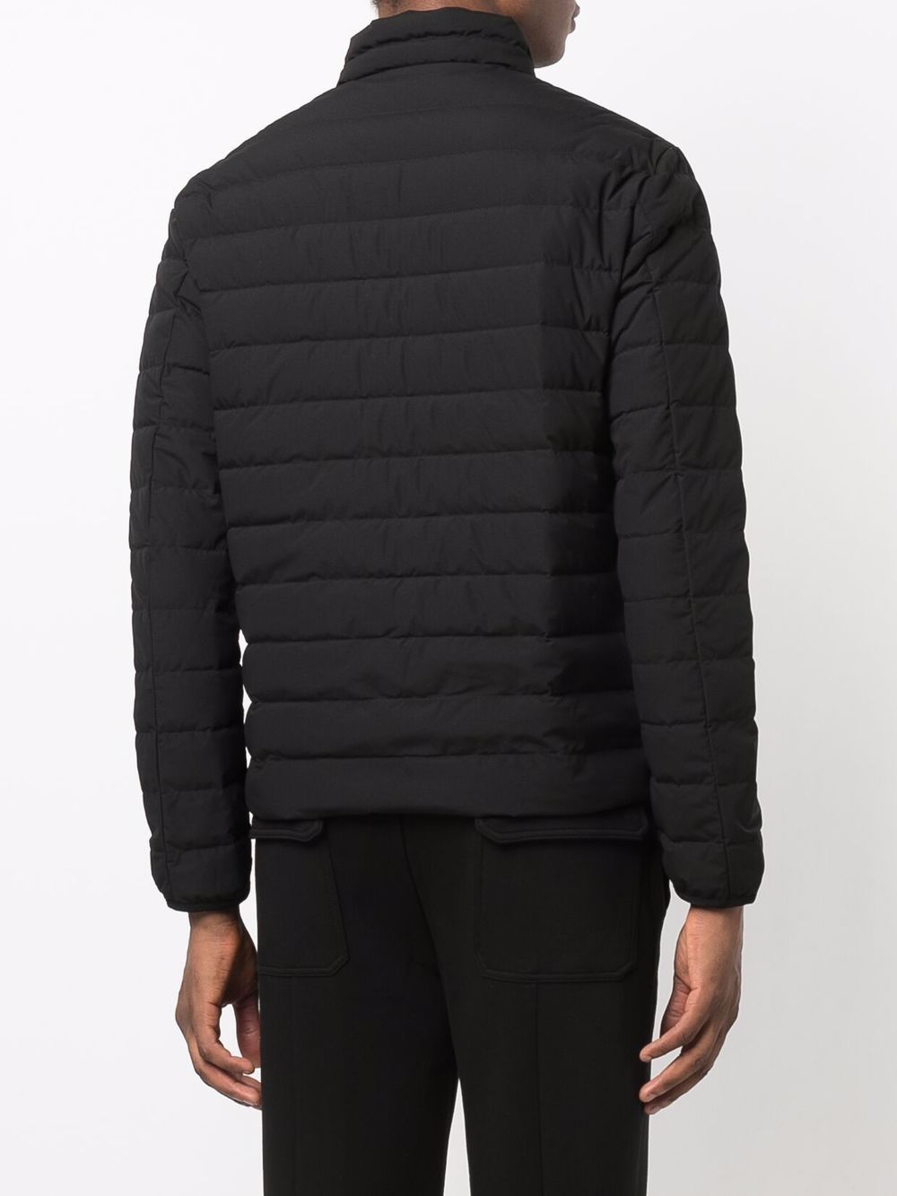 Emporio Armani Full-zip quilted nylon down jacket with eagle logo patch