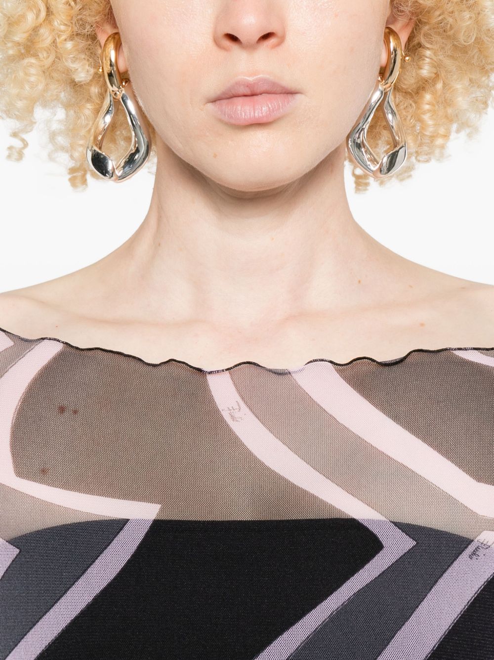 Pucci Abstract-print long-sleeve maxi dress