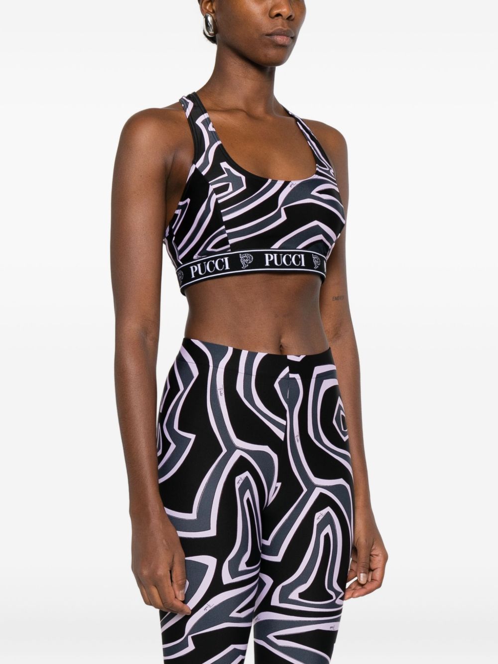 Pucci Racer-neck print bra