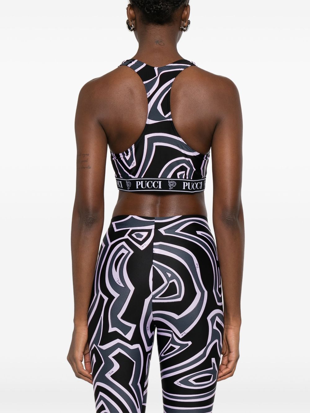 Pucci Racer-neck print bra