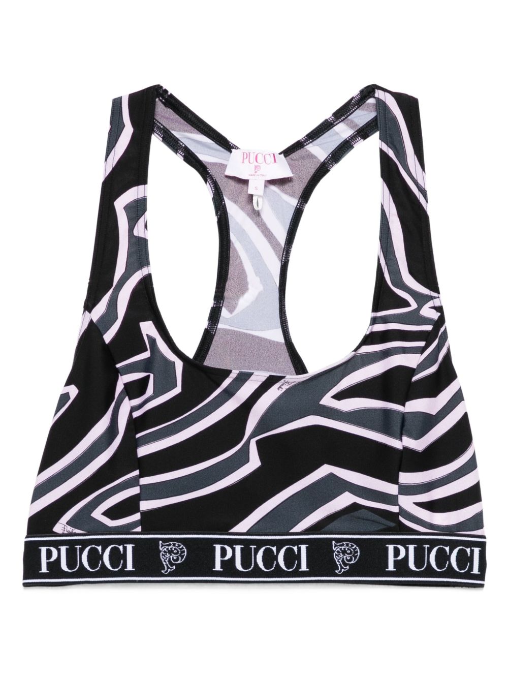 Pucci Racer-neck print bra
