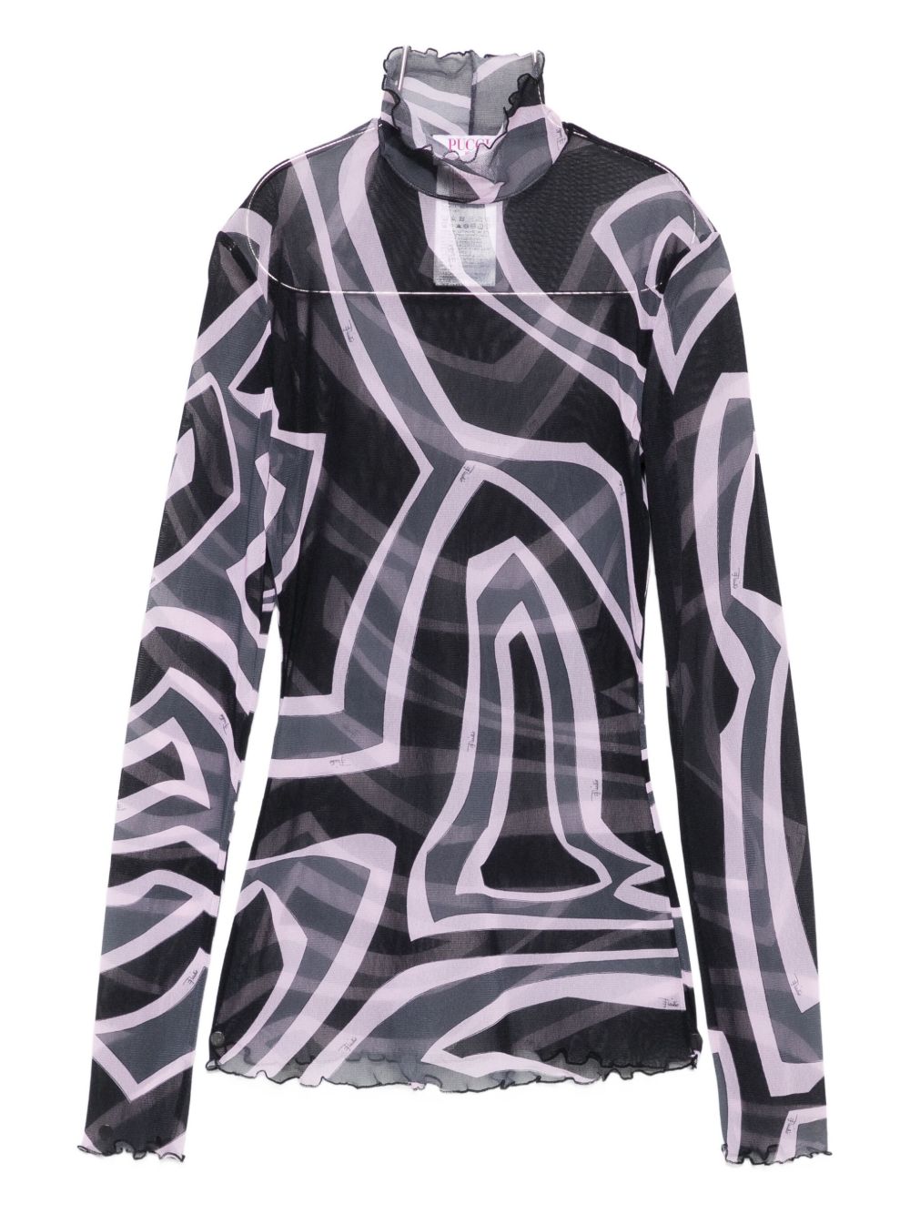 Pucci Abstract-print mesh top