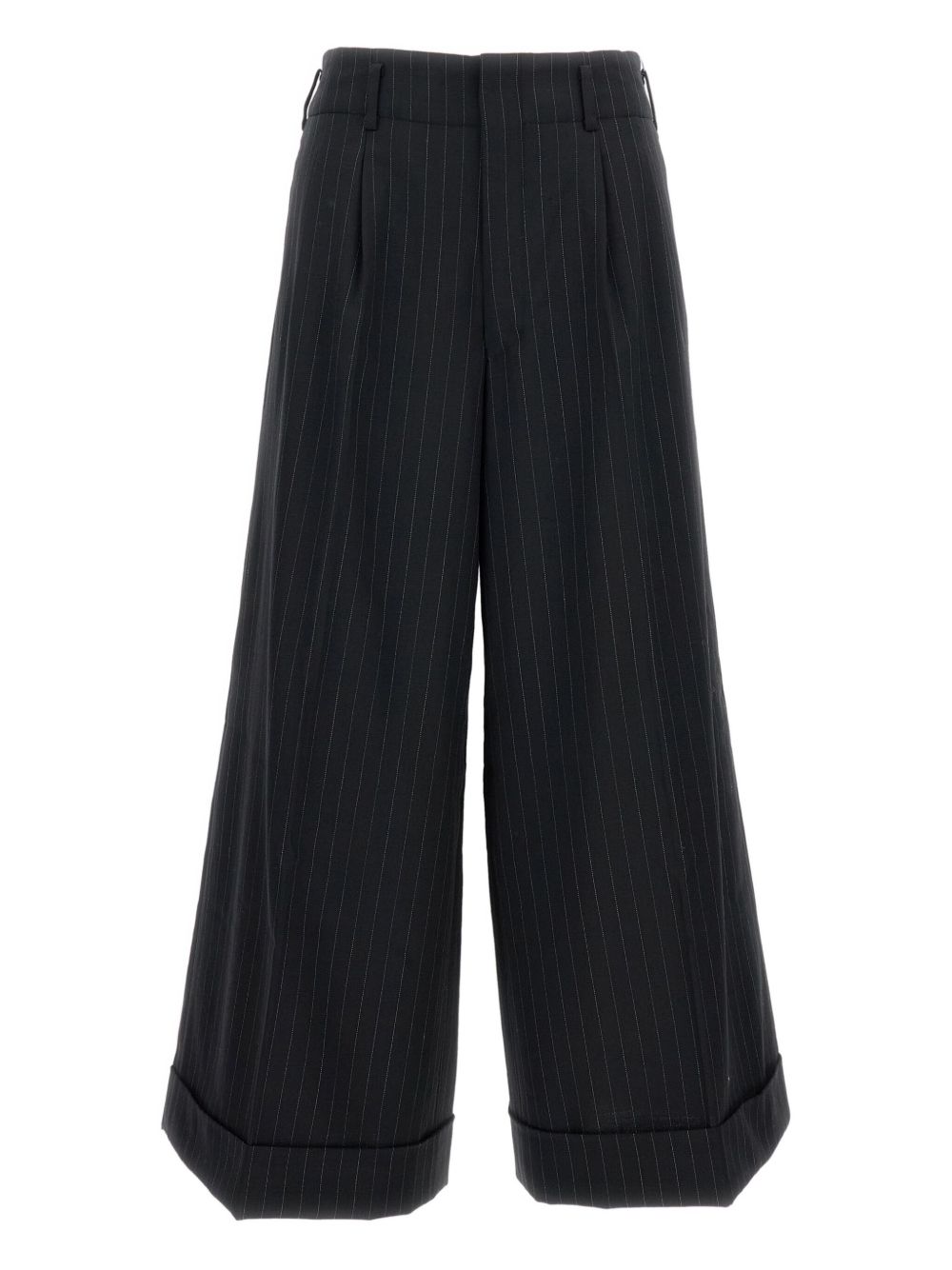 Comme Des Garcons Pinstripe cuffed trousers