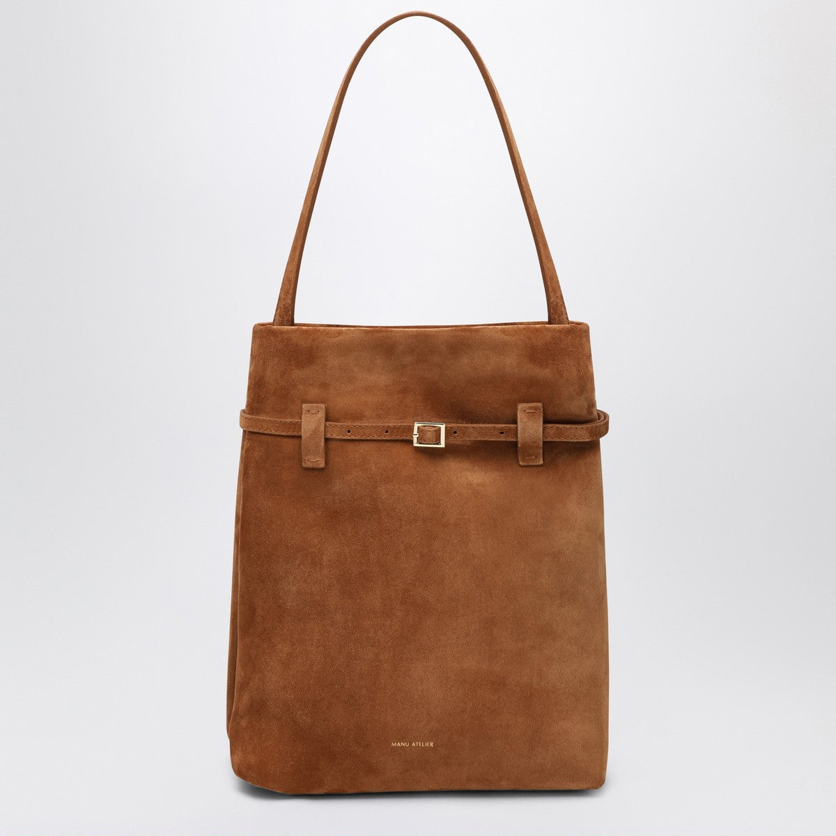 Manu Atelier Tote Du Jour Camel suede tote bag
