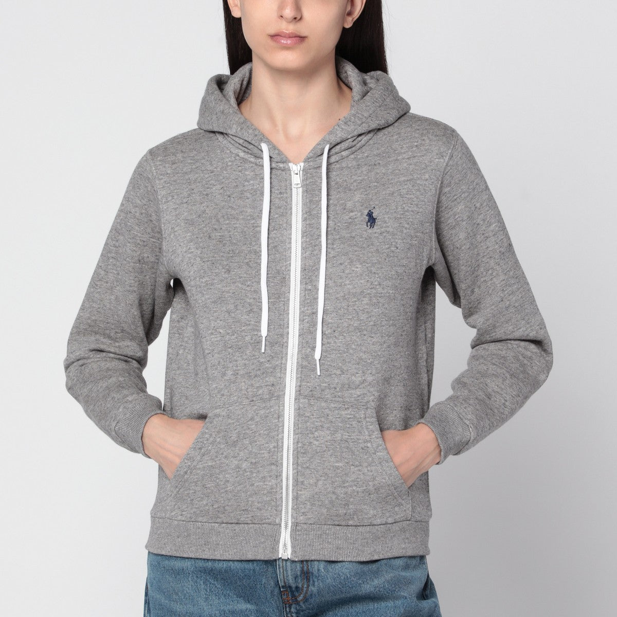Polo Ralph Lauren Grey zip-up sweatshirt in cotton blend