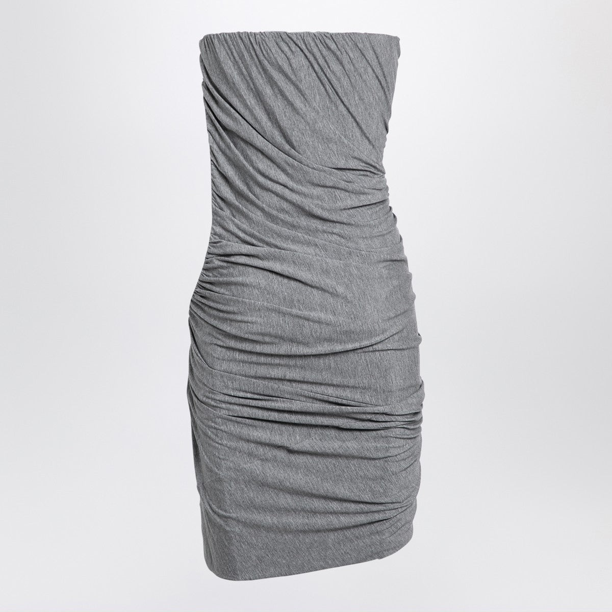 The Attico Grey draped viscose mini dress