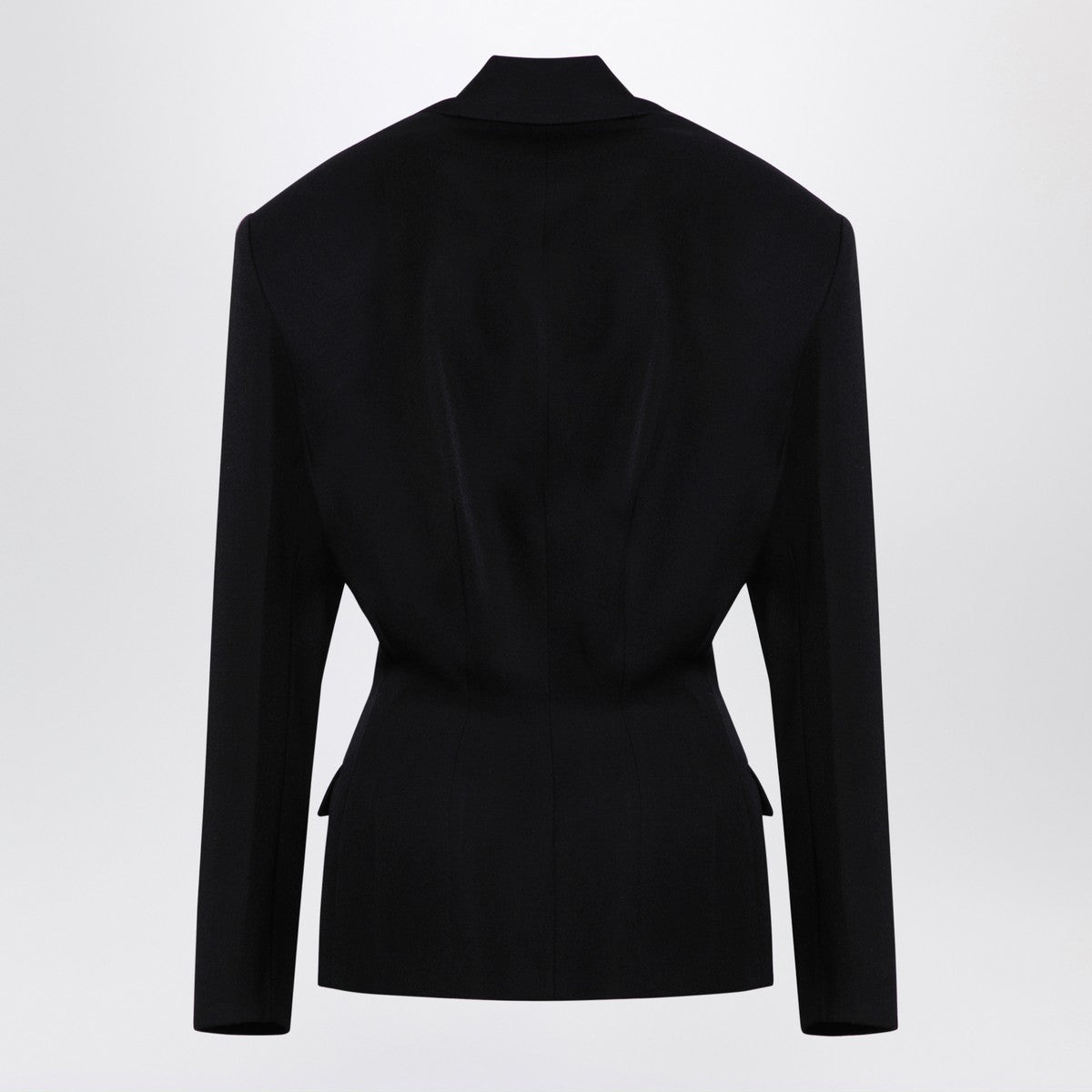 The Attico Black wool single-breasted jacket with epaulettes