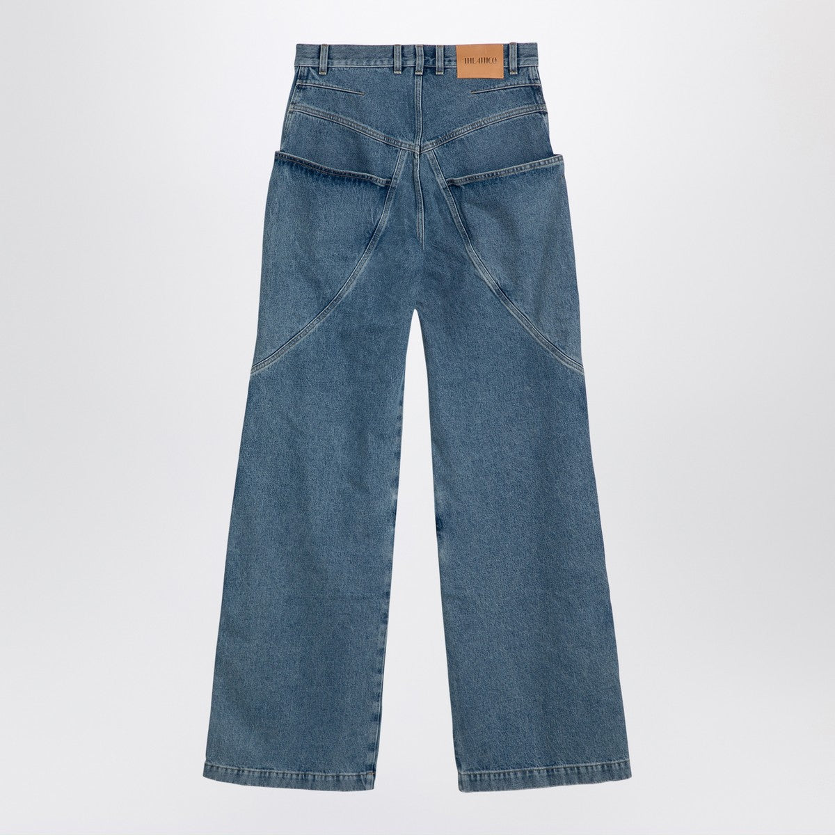 The Attico Sky Blue baggy jeans with large pockets