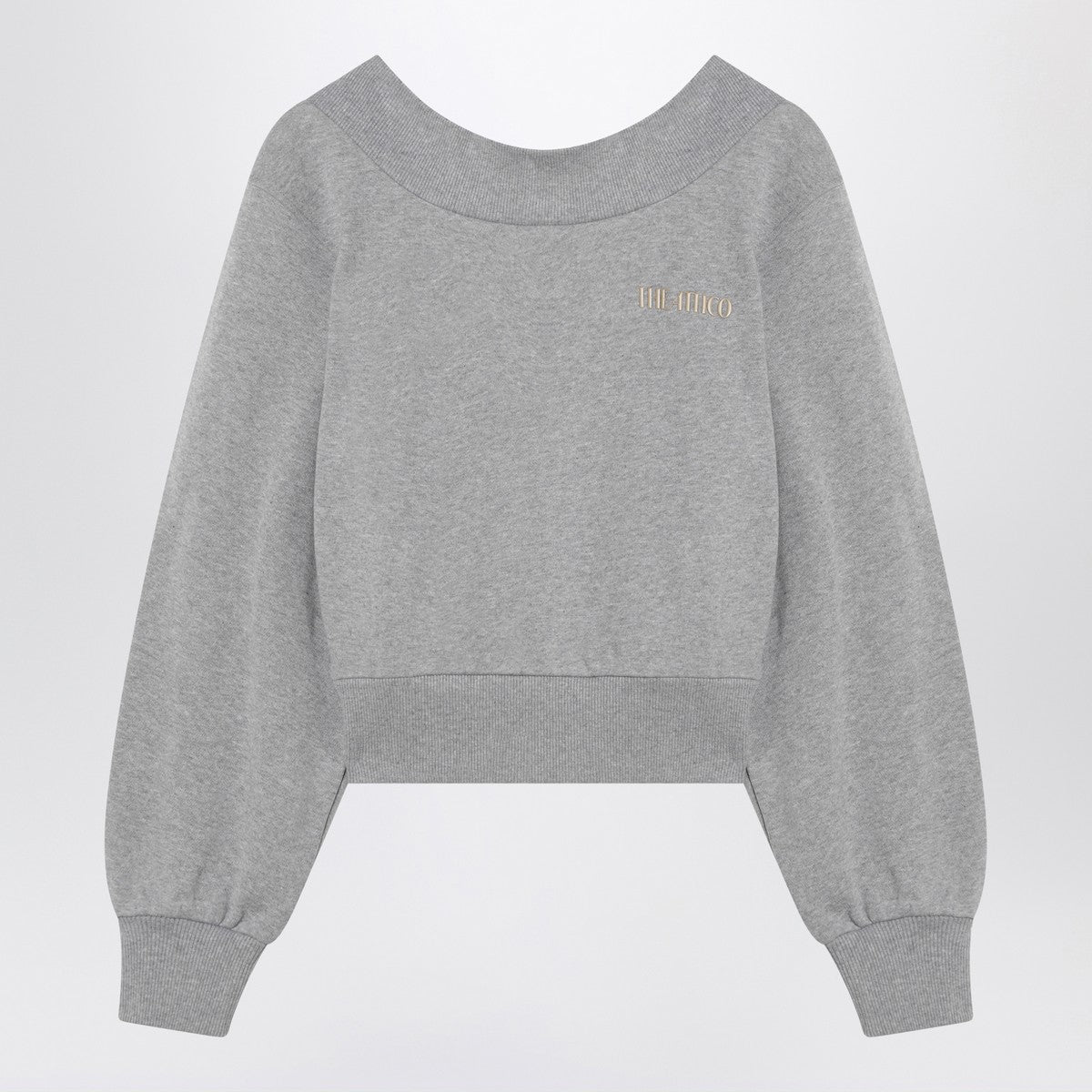 The Attico Gray mélange/beige sweatshirt with cut out