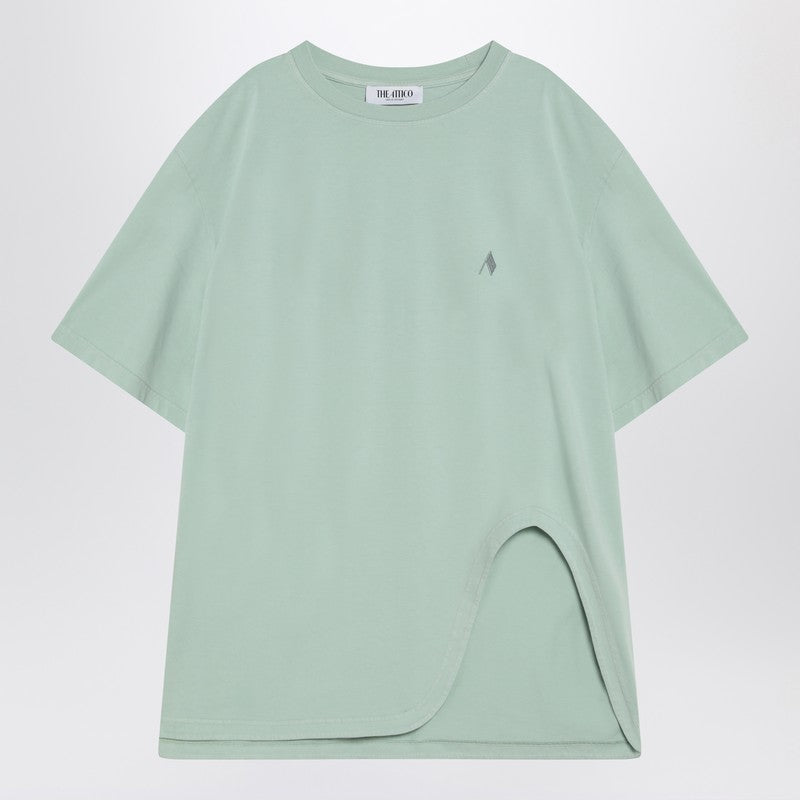 The Attico Mint green asymmetrical oversize T-shirt