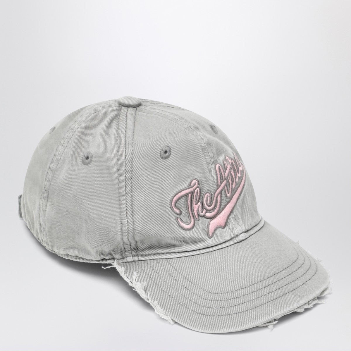 The Attico Vintage-effect grey baseball cap
