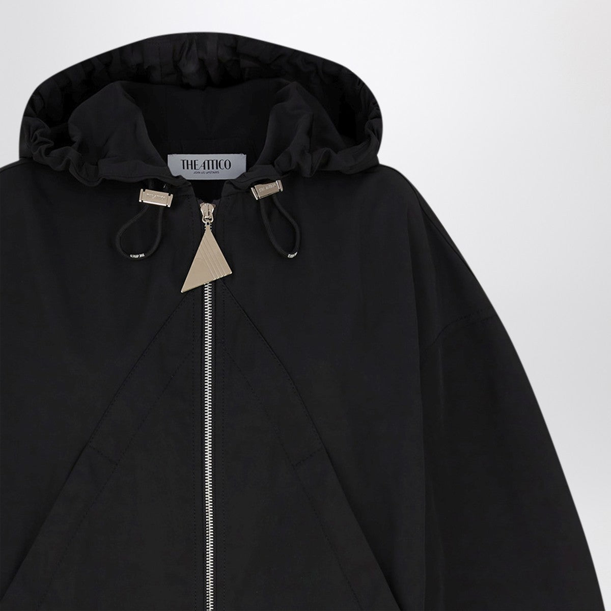 The Attico Black hooded bomber jacket