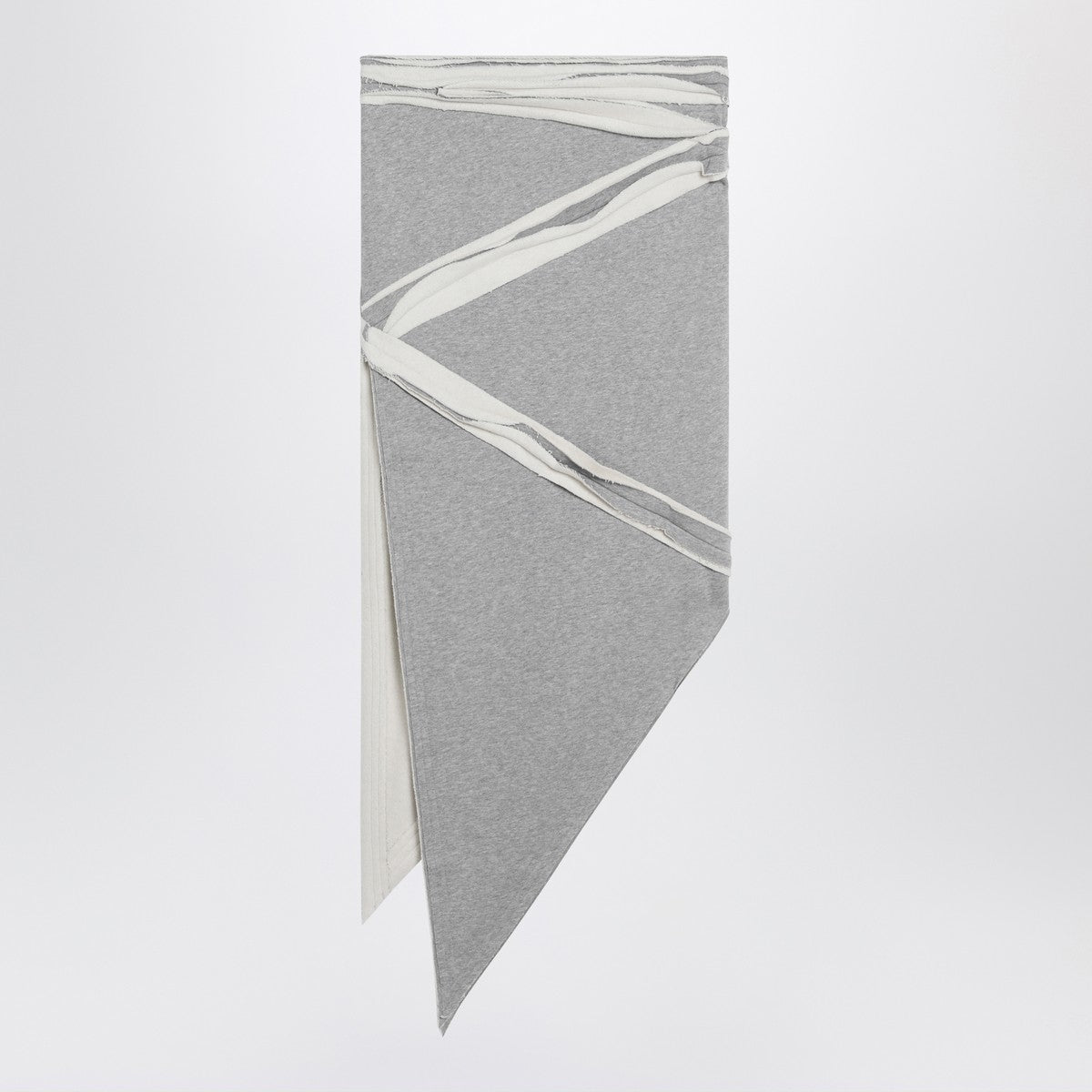 The Attico Asymmetric grey mélange cotton skirt