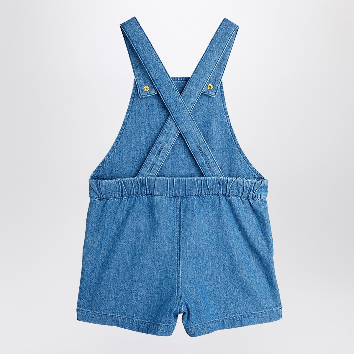 Mini Rodini Light blue denim overall with musical notes
