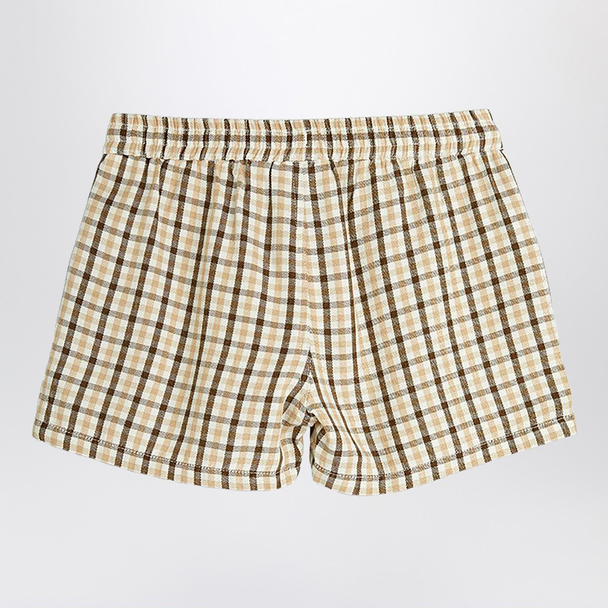 Mini Rodini Beige shorts with check pattern