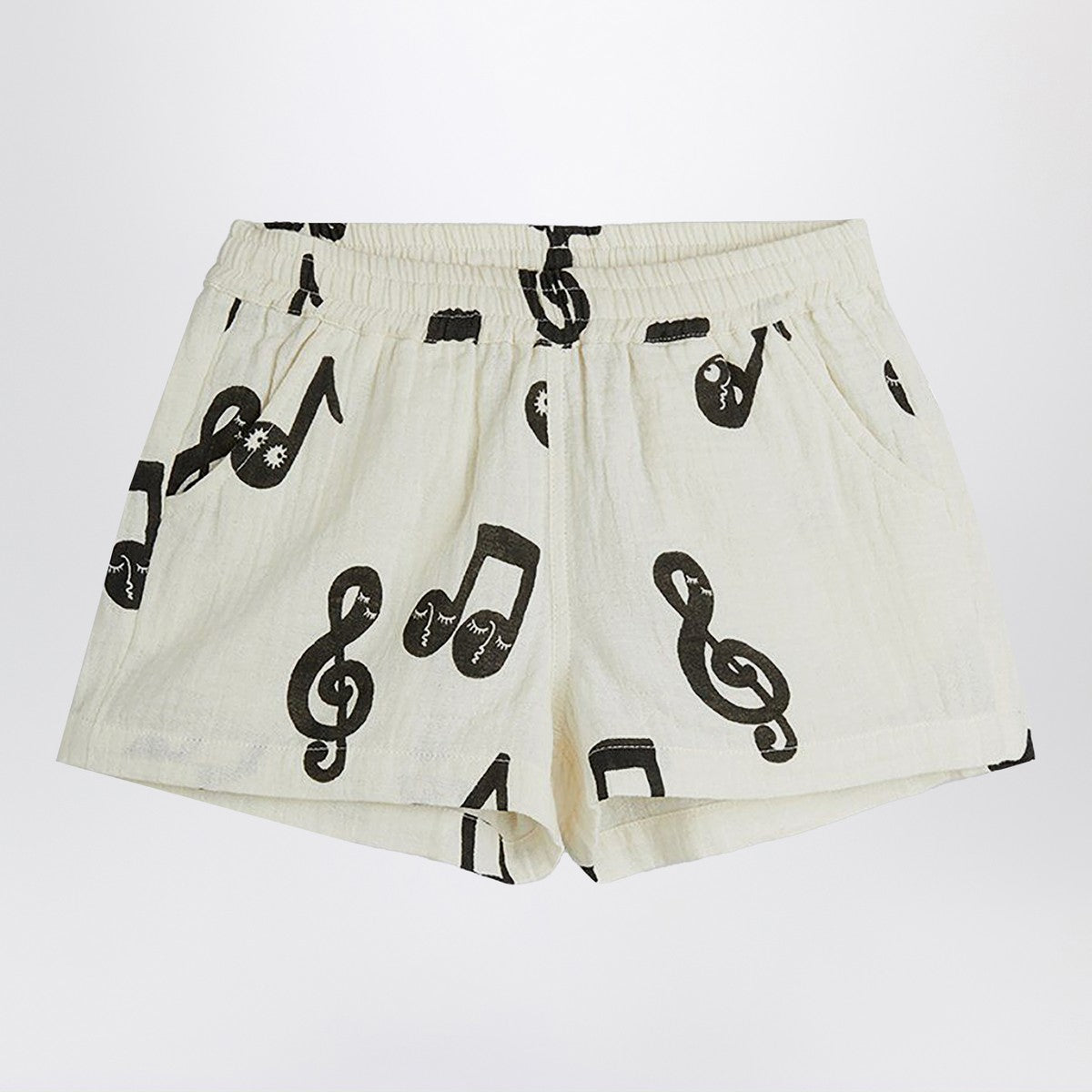 Mini Rodini White shorts with musical notes