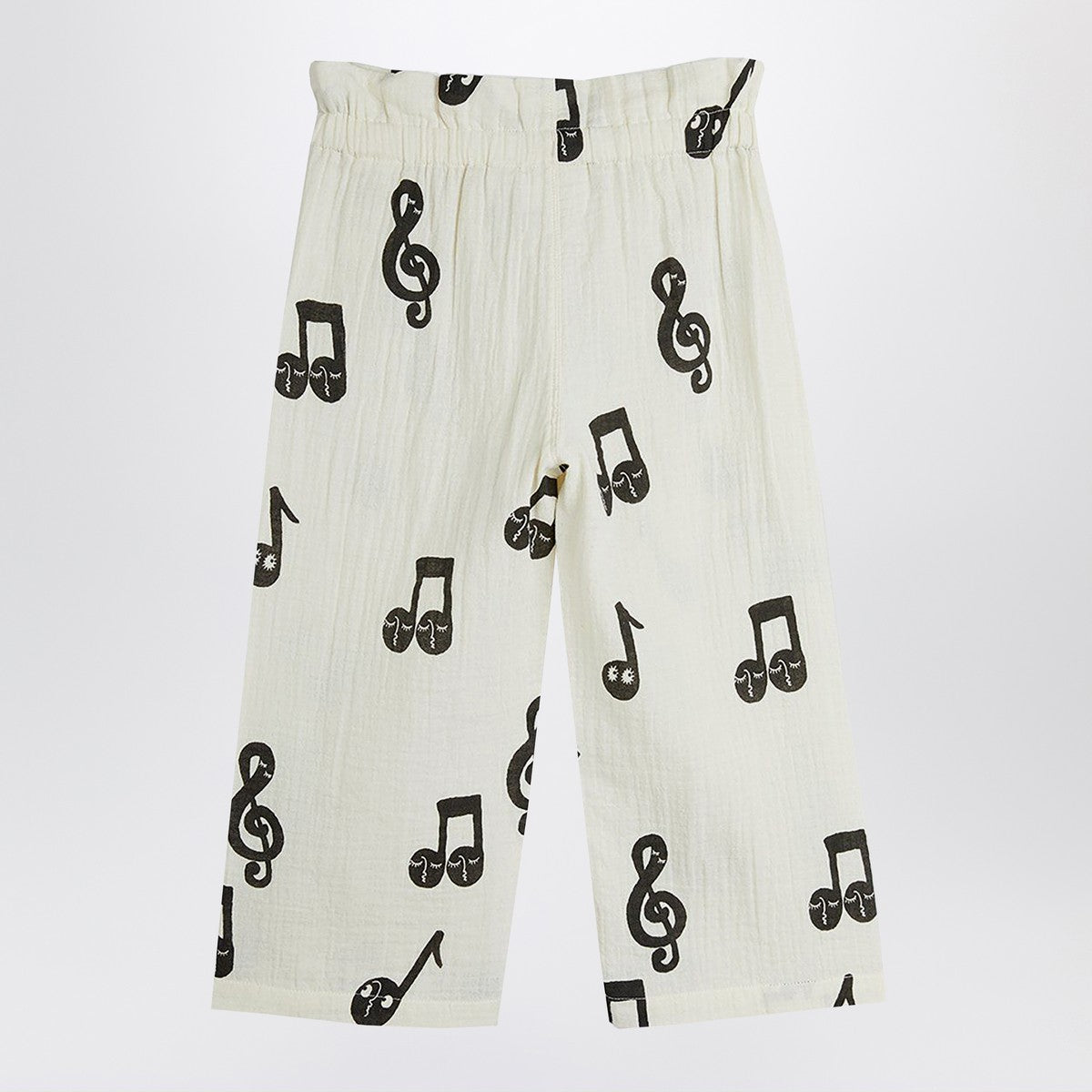Mini Rodini Wide white trousers with musical notes