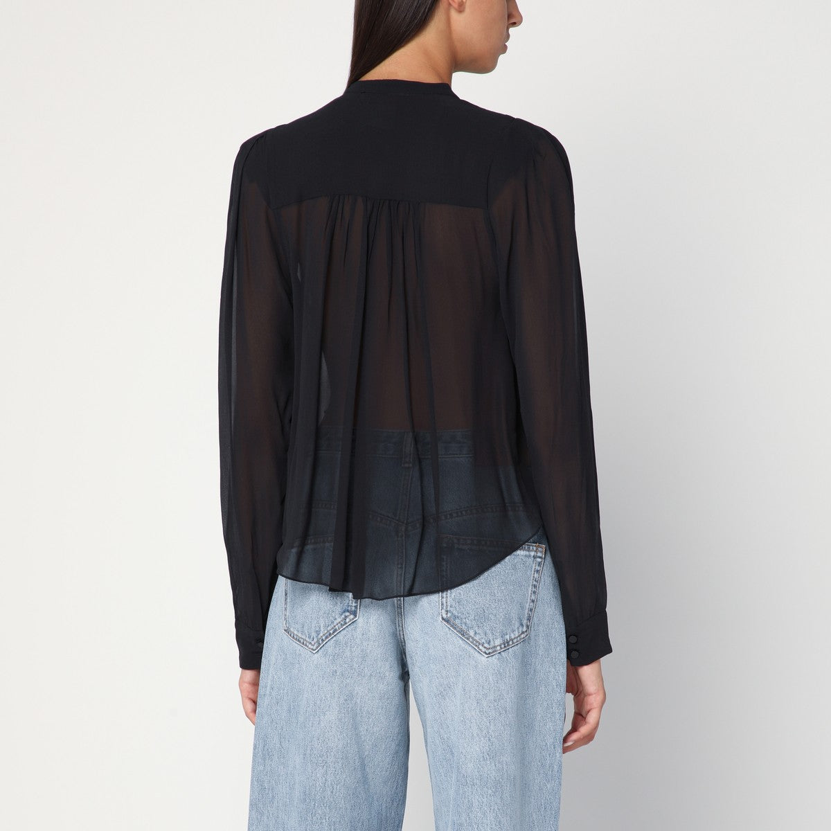 ISABEL MARANT Étoile Black Noeline blouse in viscose crêpe