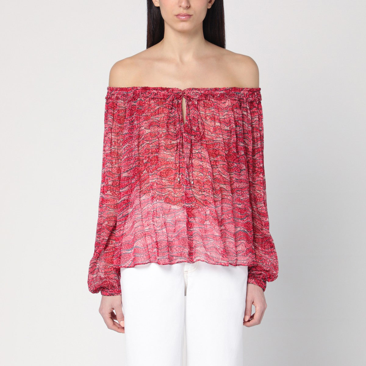 ISABEL MARANT Étoile Top red Vutti with print