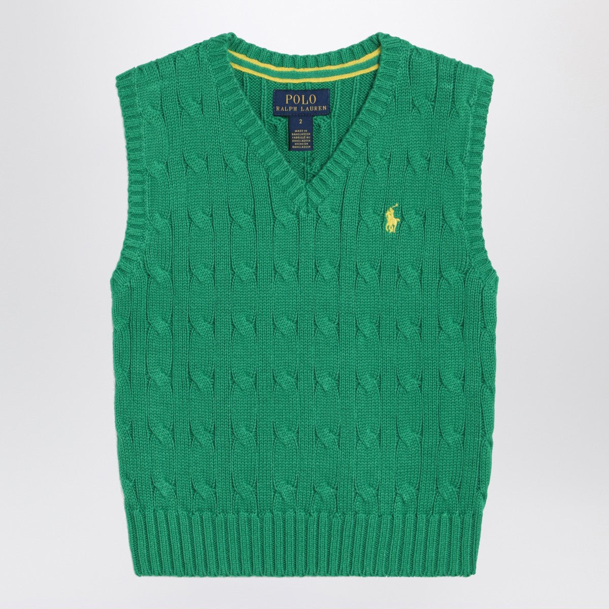 Polo Ralph Lauren Green cable-knit cotton vest