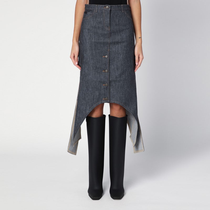 Courreges Courrèges Dark grey denim skirt