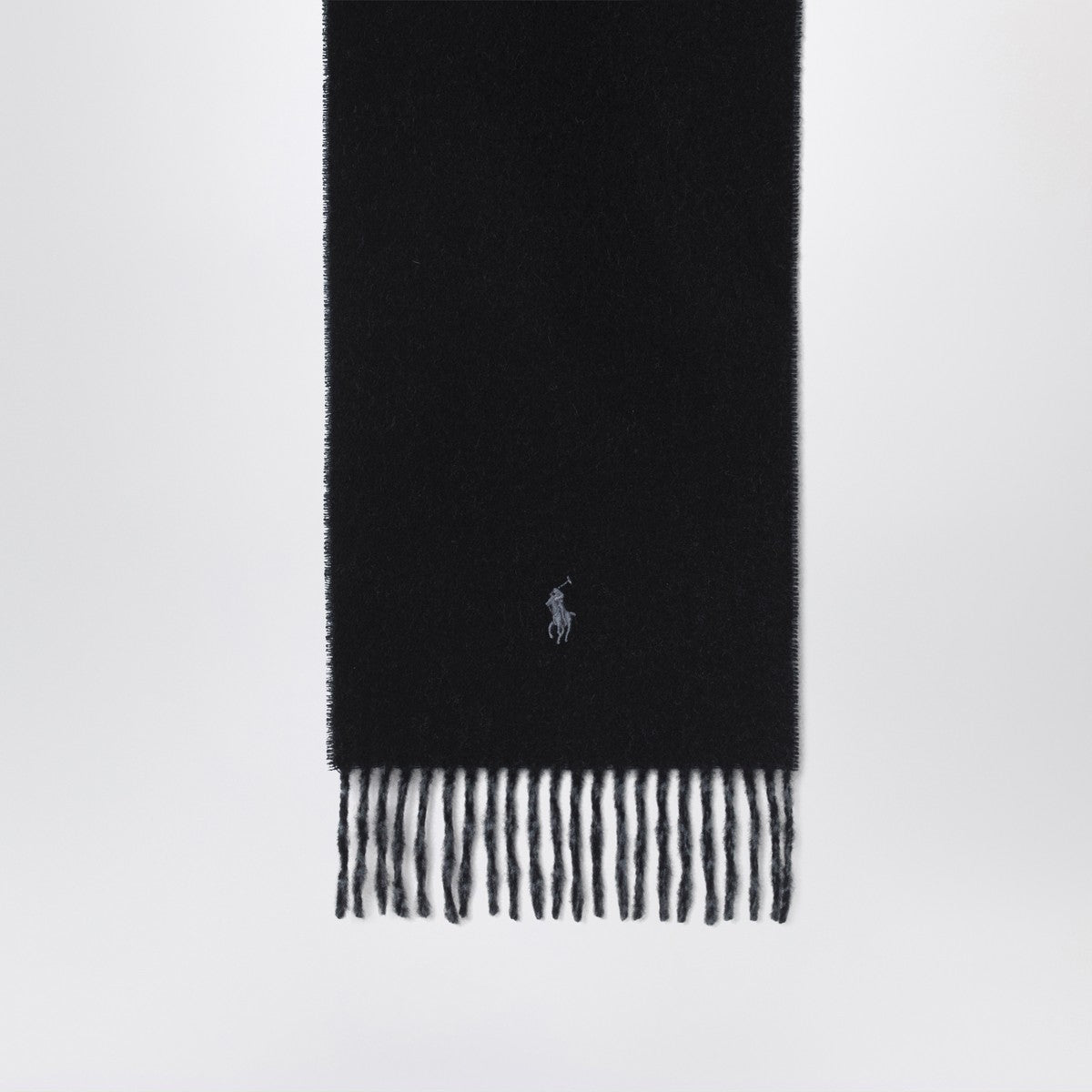 Polo Ralph Lauren Black/grey scarf with logo embroidery