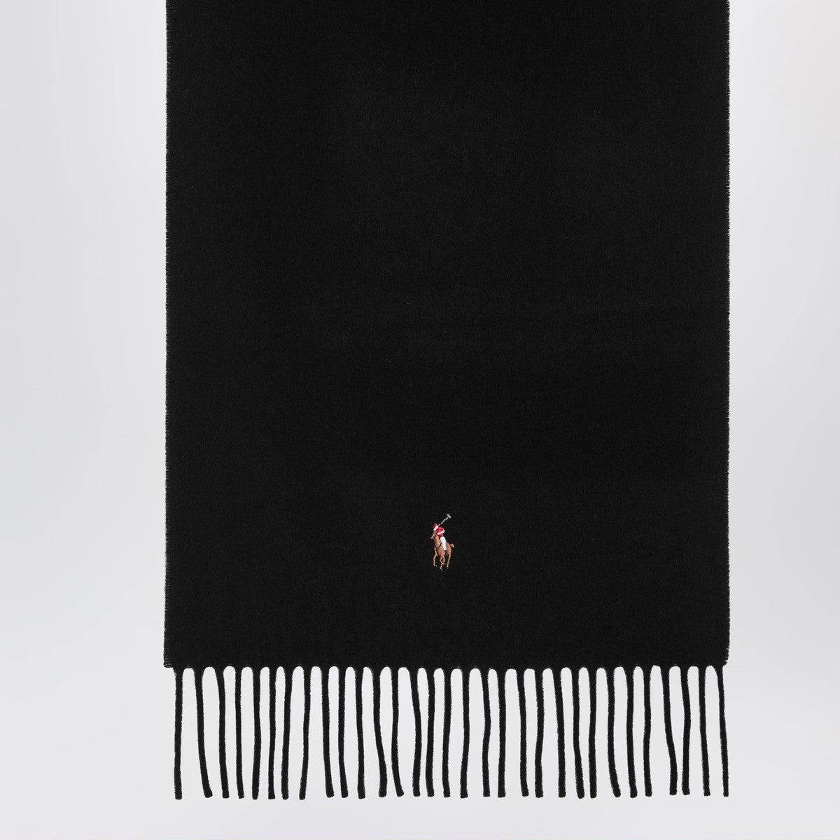 Polo Ralph Lauren Black wool scarf with fringes