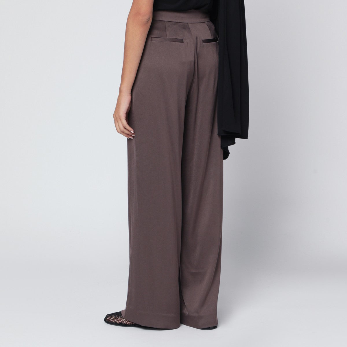 SIMKHAI Kyra trousers in chocolate satin