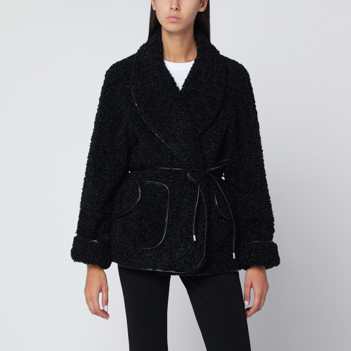 SIMKHAI Kimia jacket in black sherpa