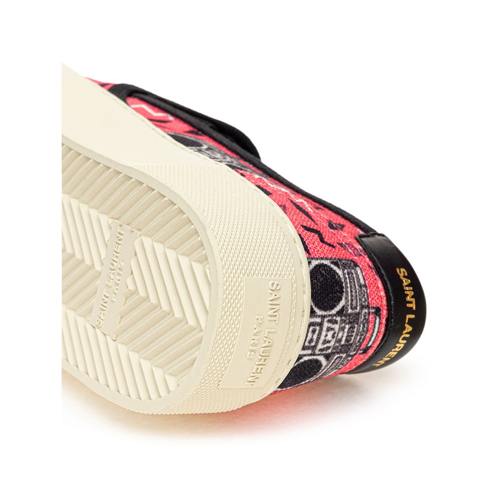 Saint Laurent Pink Cotton Platform Sneakers
