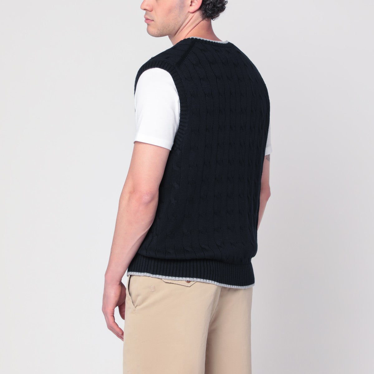 Polo Ralph Lauren Navy blue cable-knit vest