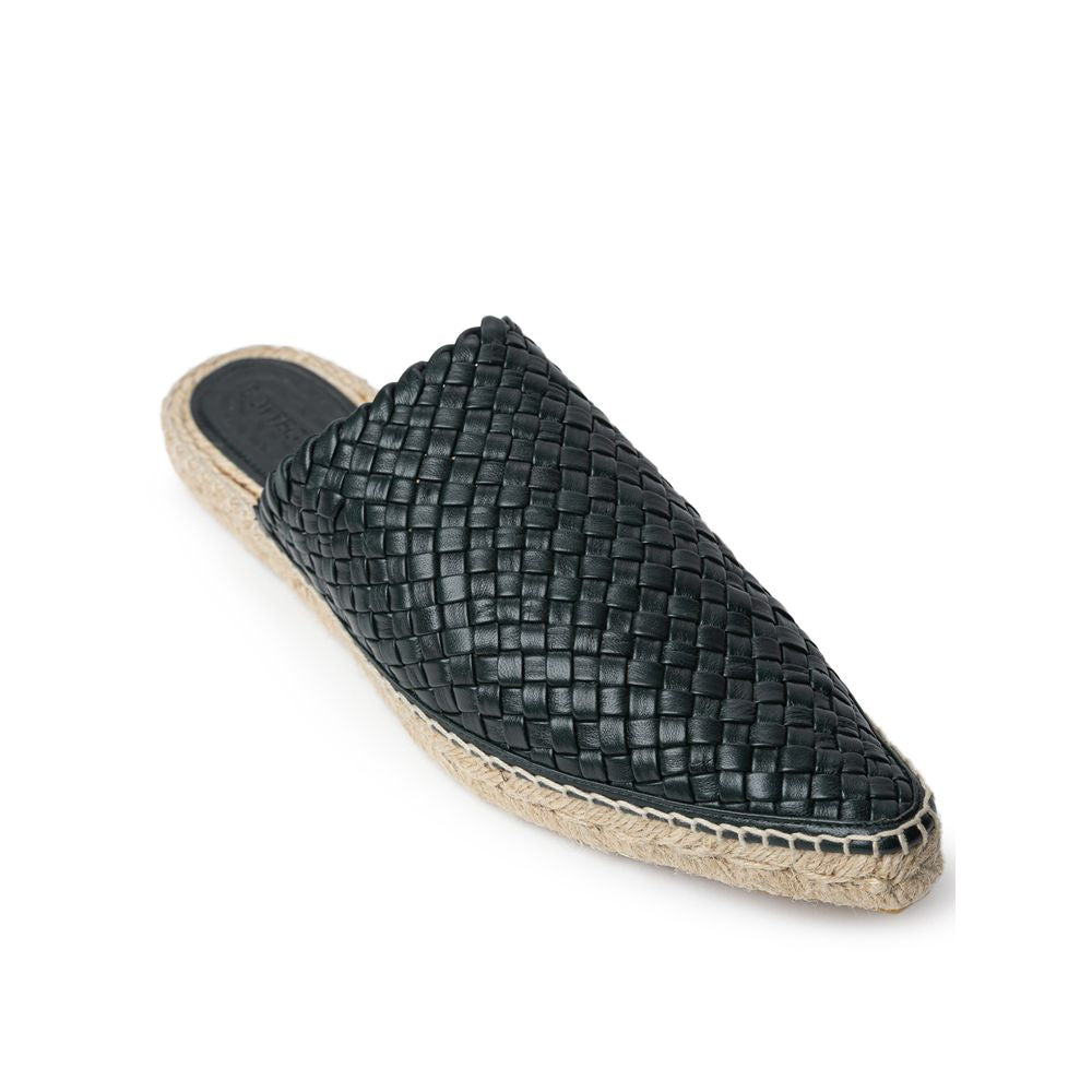 Bottega Veneta Green Leather Espadrilles
