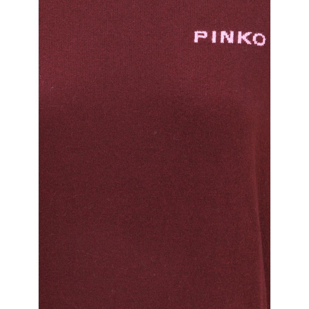 PINKO Bordeaux Wool Sweatshirt