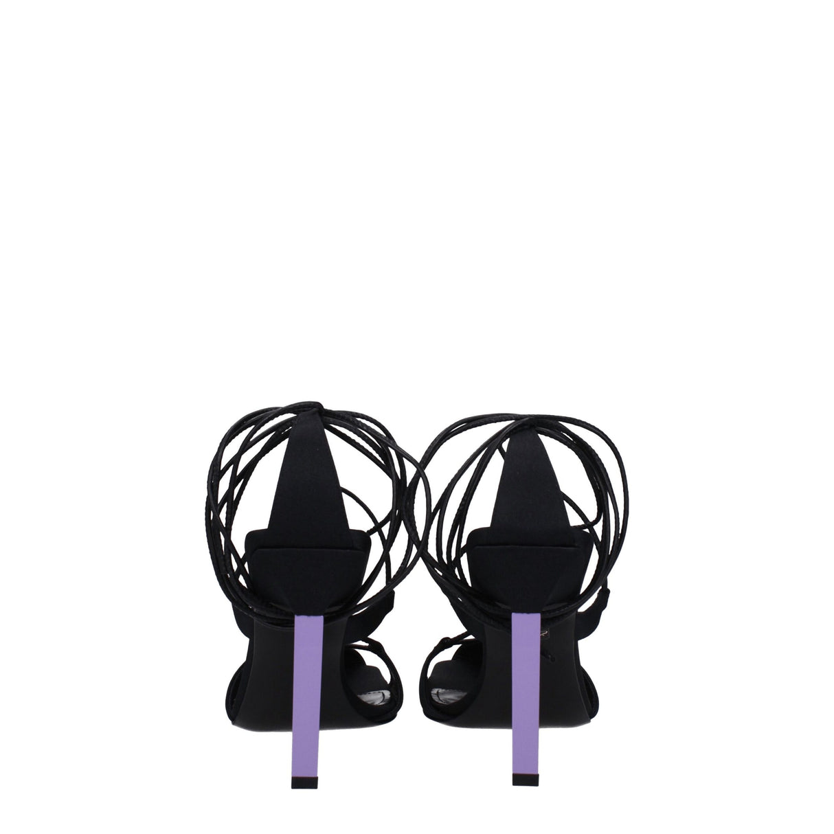 The Attico Black Fabric Stiletto Heel Sandals