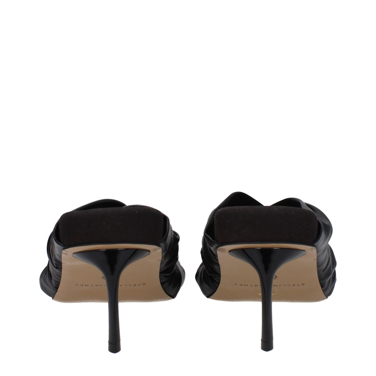 Stella McCartney Black Leather Stiletto Heel Sandals