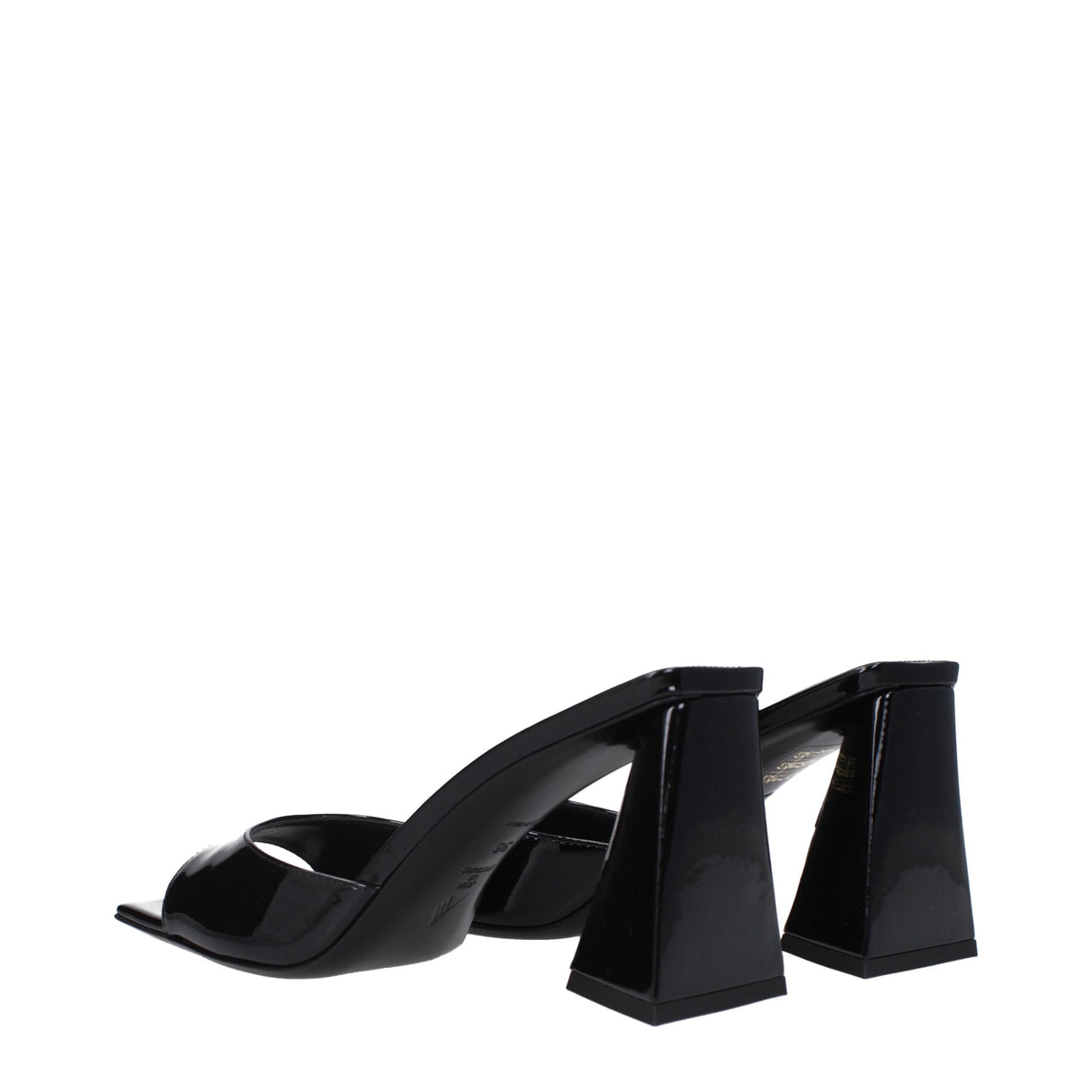 The Attico Black Leather Stiletto Heel Sandals