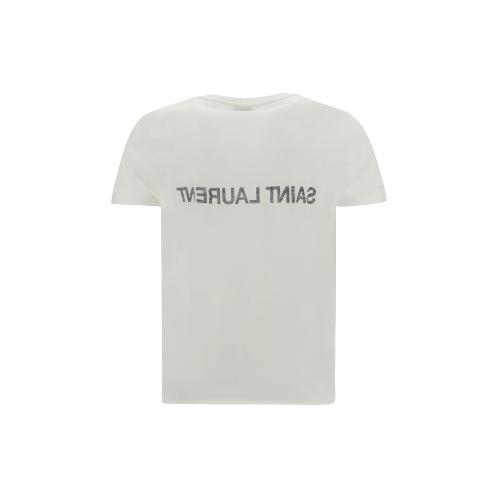 Saint Laurent White Cotton T-Shirt