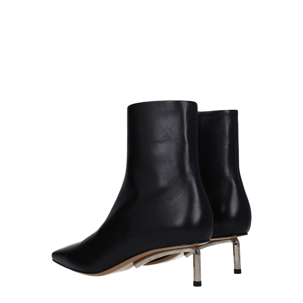 Off-White Black Leather Ankle Boots