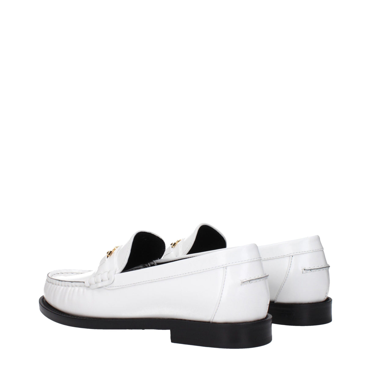 Versace White Leather Slip-On Loafers