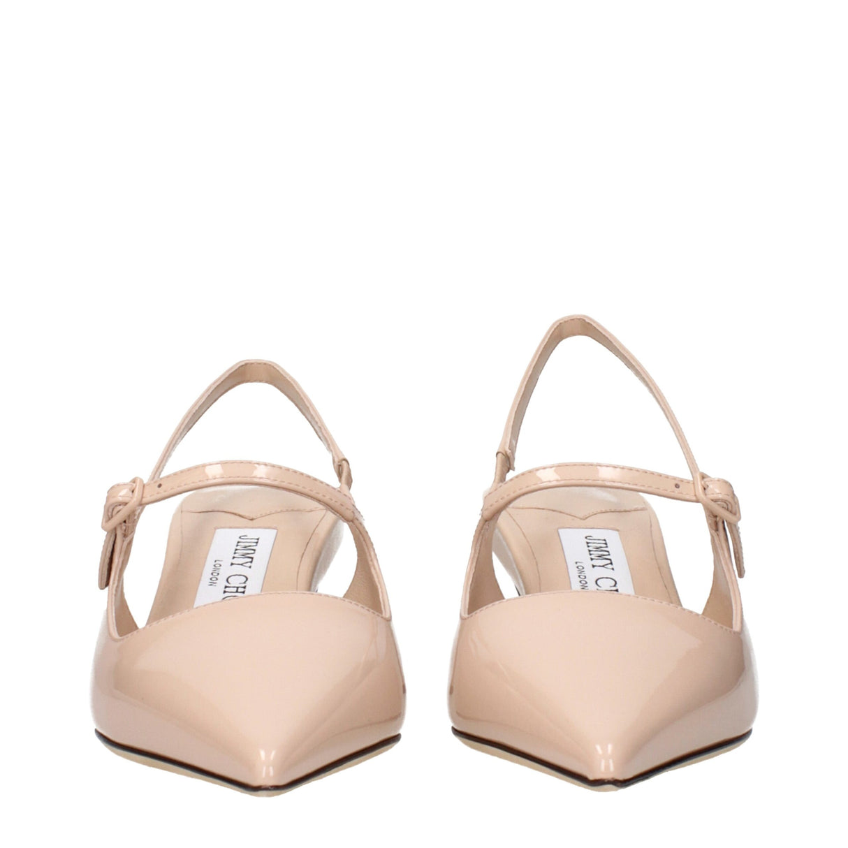 Jimmy Choo Pink Leather Mid Heel Pumps