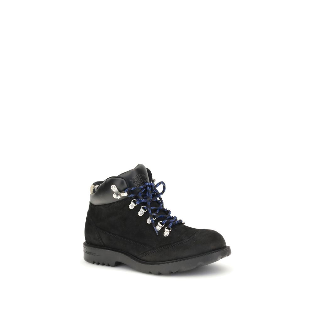 Burberry Black Calf Leather Bos Taurus Lace-Up Boots