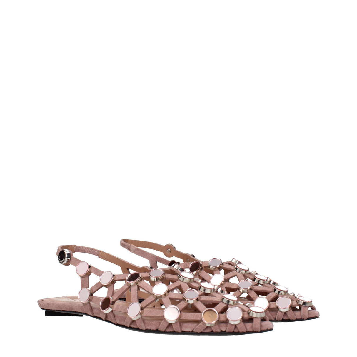 The Attico Pink Leather Ballet Flats
