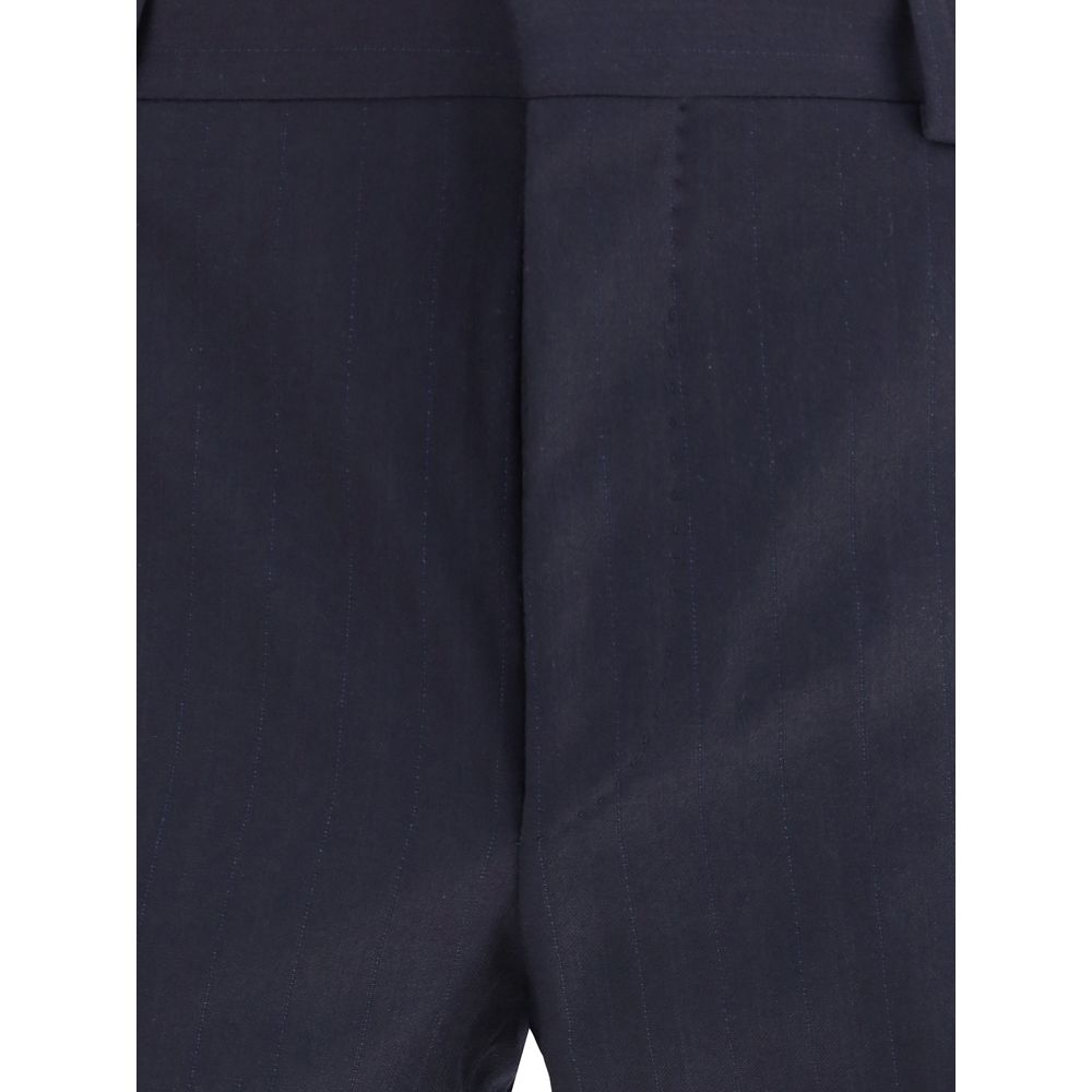 Prada Blue Fleece Wool Two-Piece Suit