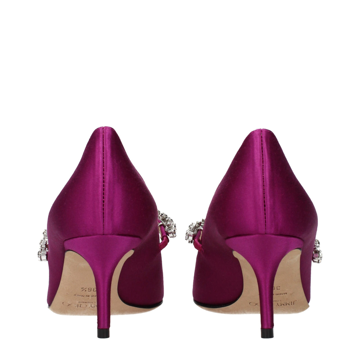Jimmy Choo Pink Satin Mid Heel Pumps